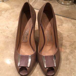 Salvatore Ferragamo size 6.5 Open toe Pump